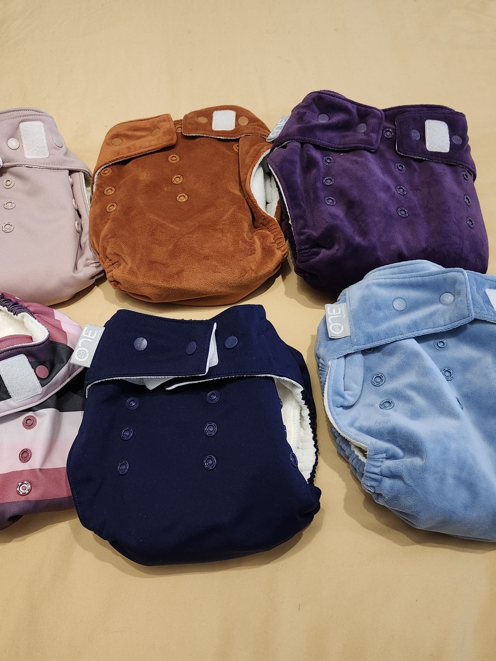 Adjustable Navy Blue Reusable Cloth Diaper - Secure Snap Closure